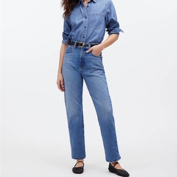 Madewell The Tall '90s Straight Crop Jean in Hazeldell Wash size 25T NWT NQ695 - Picture 1 of 14